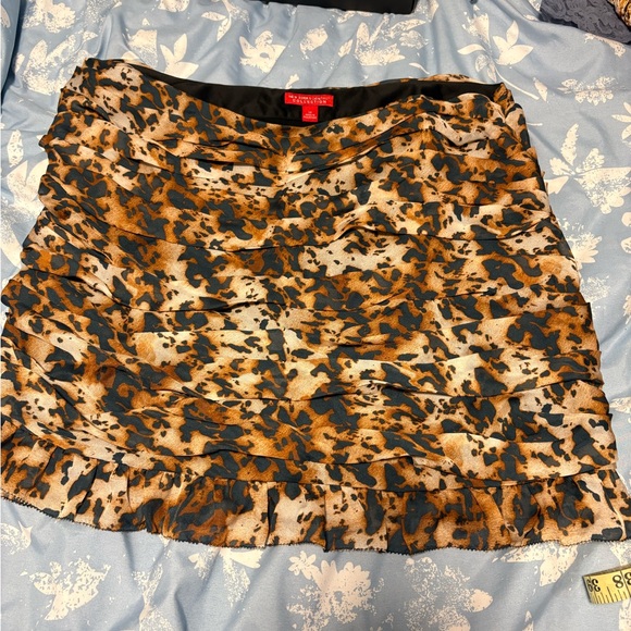 New York & Company Dresses & Skirts - New York & Company Leopard Print Ruffle Mini Skirt